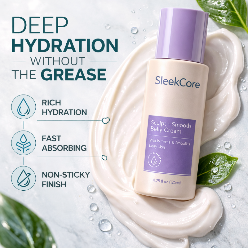 SleekCore Sculpt + Smooth Belly Cream — Firming & Stretch-Mark Smoothing Cream