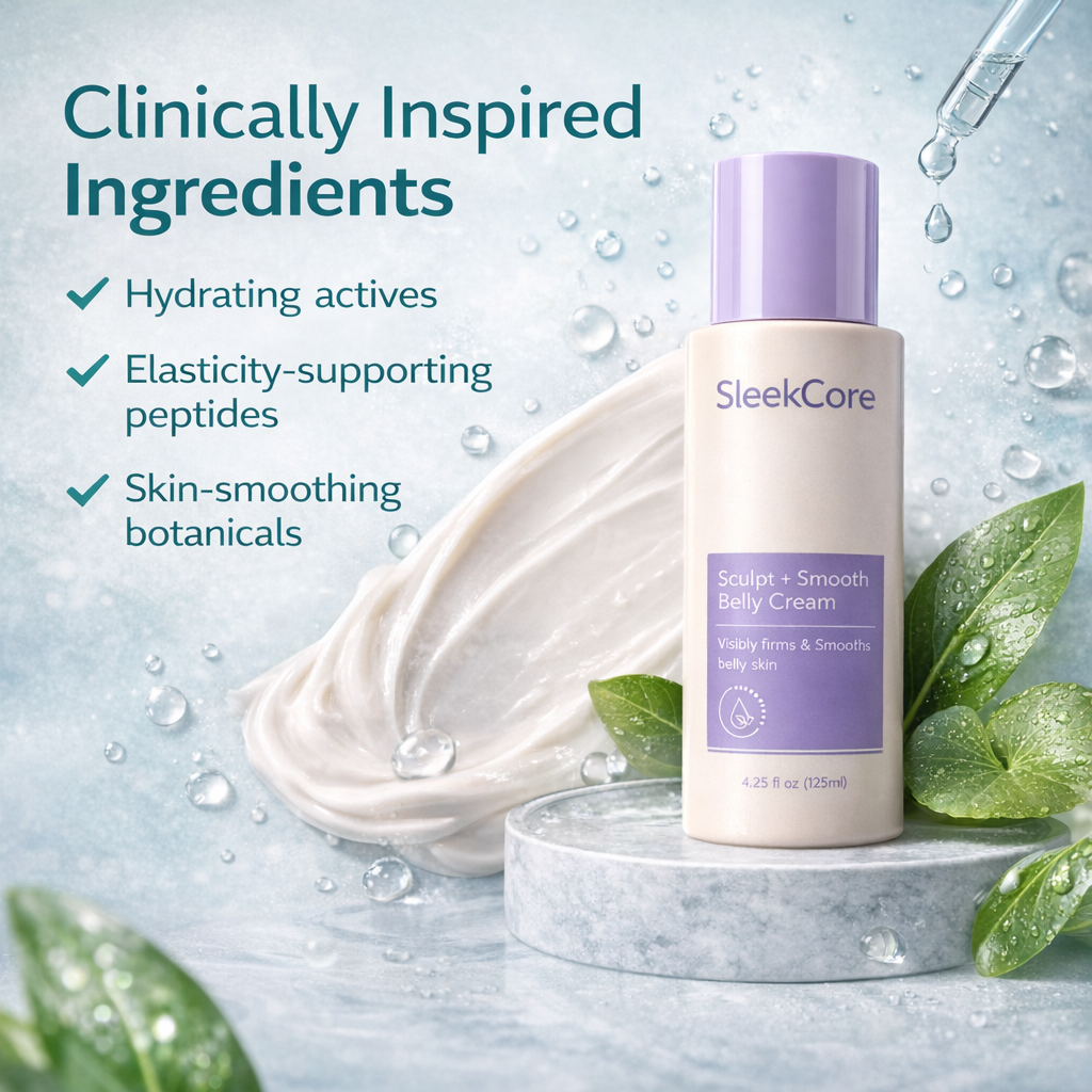 SleekCore Sculpt + Smooth Belly Cream — Firming & Stretch-Mark Smoothing Cream